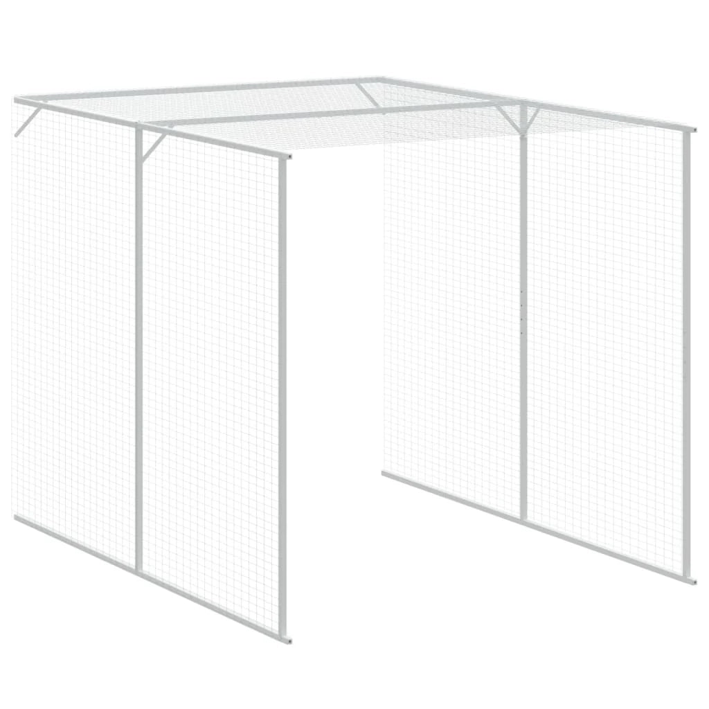 Pollaio/recinto con recinto chiaro 165 x 455 x 181 cm acciaio zincato grigio 02_0043965