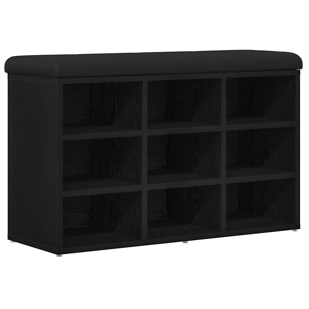 Panca per scarpe Nero 82 x 32 x 50 cm Legno multistrato 862987
