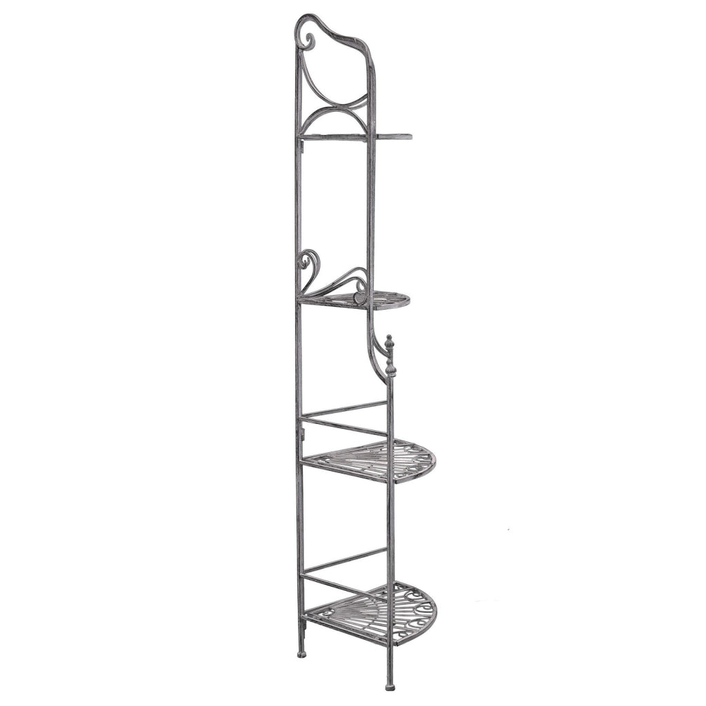 Eatagere 4 piani bianco ossidato in Acciaio cm 49x35x154 - NARDI