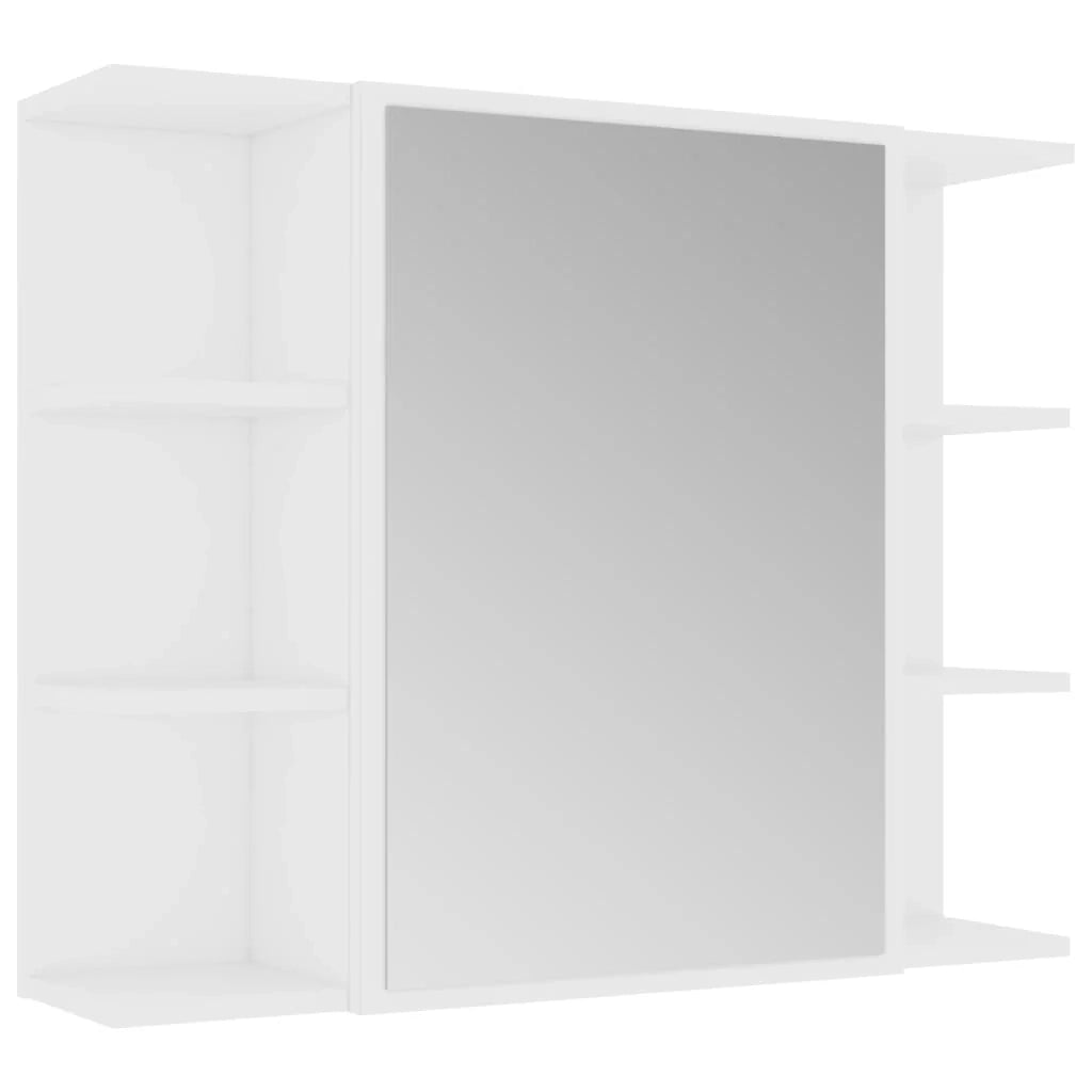 Mobiletto specchio da bagno 80 x 20,5 x 64 cm truciolato bianco 02_0006719