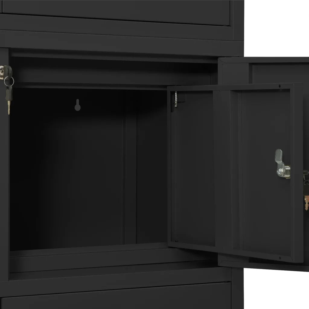 Armadio per Ufficio Antracite 90x40x180 cm in Acciaio 336416