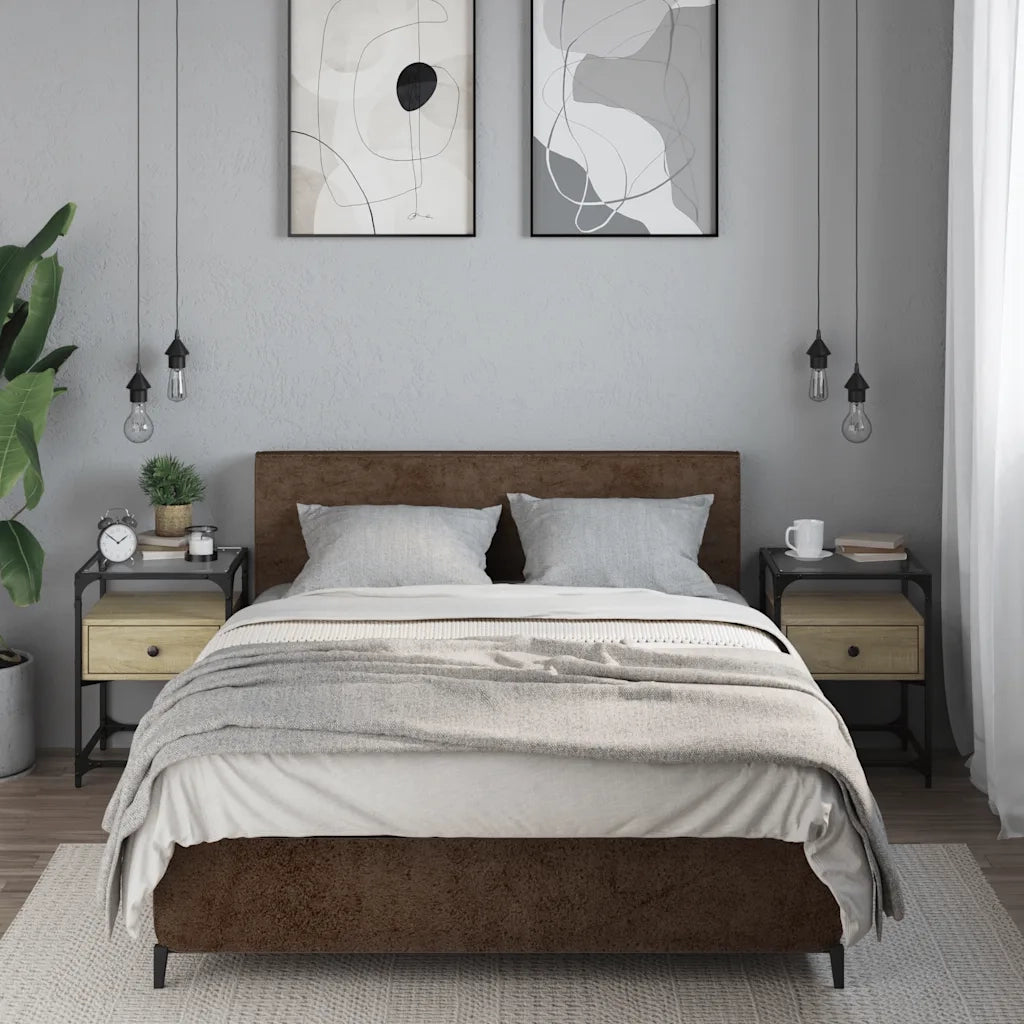 Comodini 2 pz-Set di 2 Tavolino da notte Rovere Sonoma 40x40x55 cm in Legno Multistrato