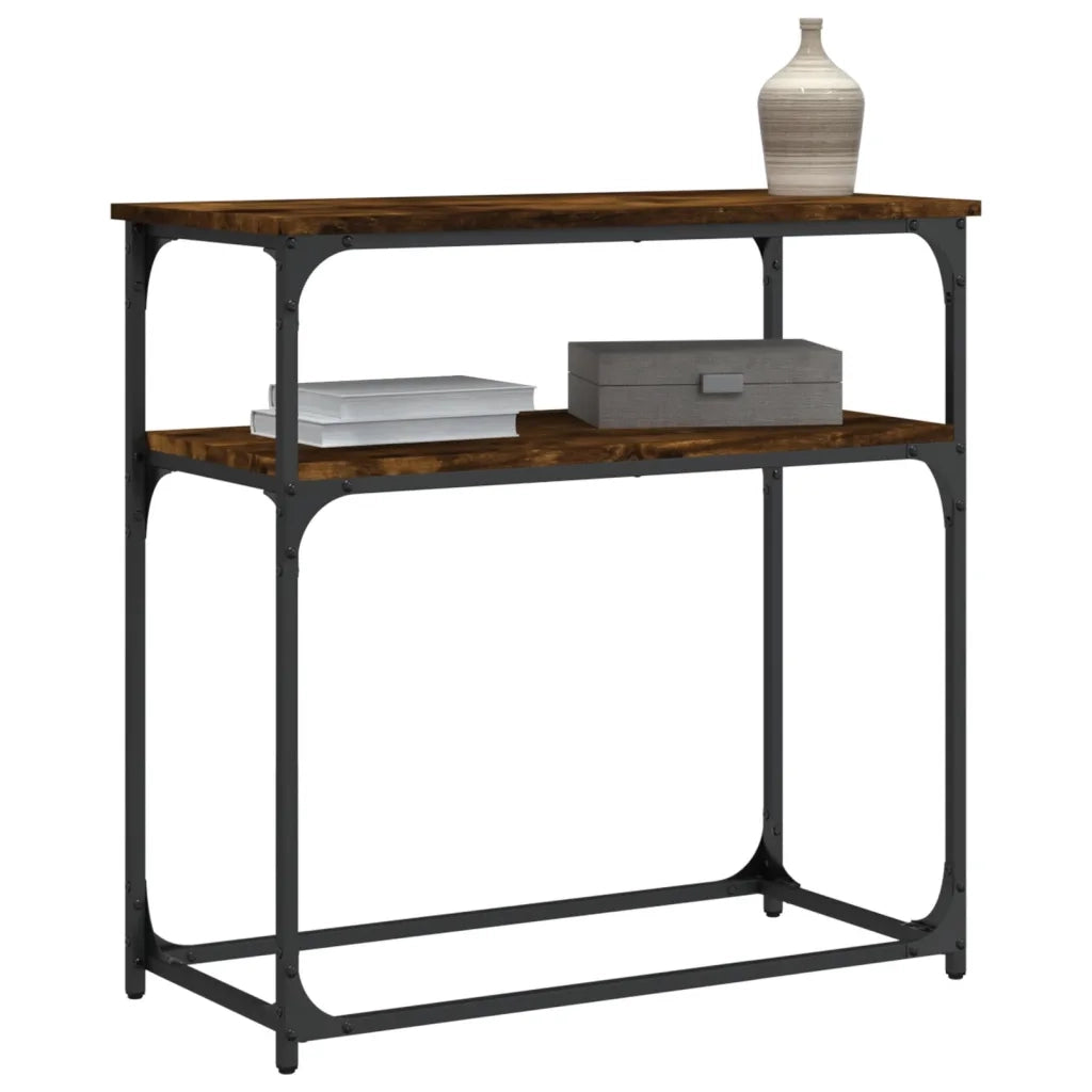 Tavolino Consolle-Tavolino da soggiorno-Tavolo Rovere Fumo 75x35,5x75cm in Legno Multistrato 561982