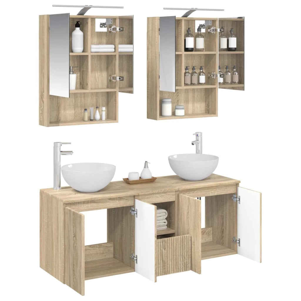 Set di Armadi da Bagno 5 pcs Rovere Sonoma 50 x 14,5 x 70 cm 3406361