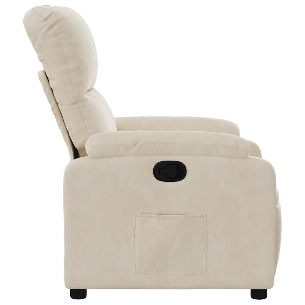 Divano Sedia-Poltrona Reclinabile Beige in Tessuto di Microfibra 275350