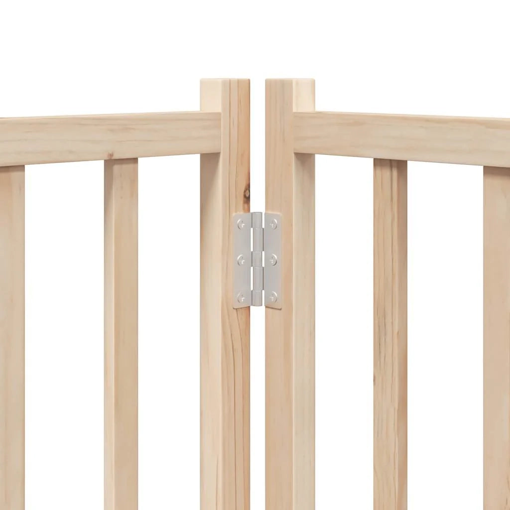 Cancelletto di sicurezza per animali domestici porta pieghevole 15 pannelli legno di pioppo marrone 02_0023206