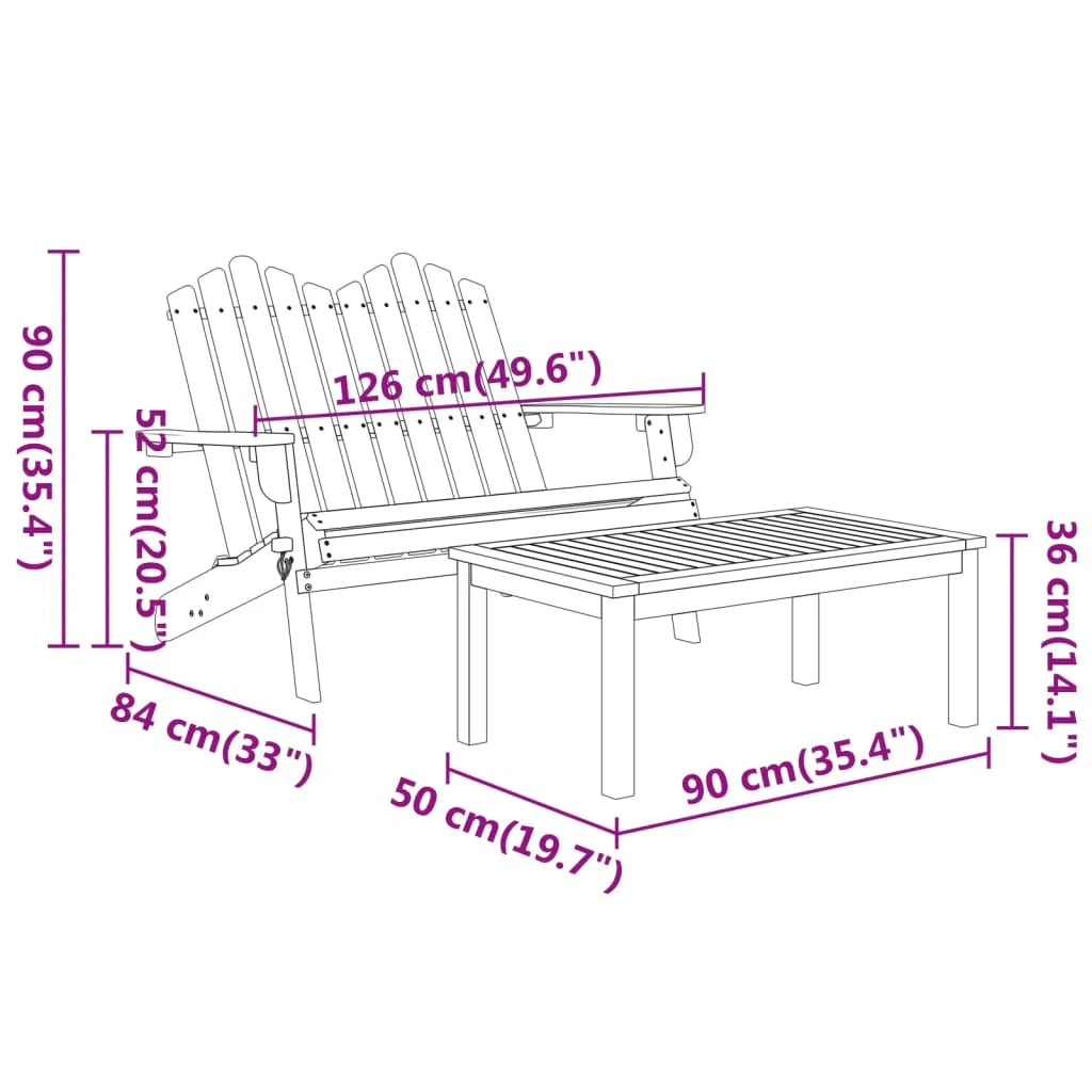 Set di mobili da giardino mobili da esterno set da 2 pezzi legno massello di acacia 02_0014209