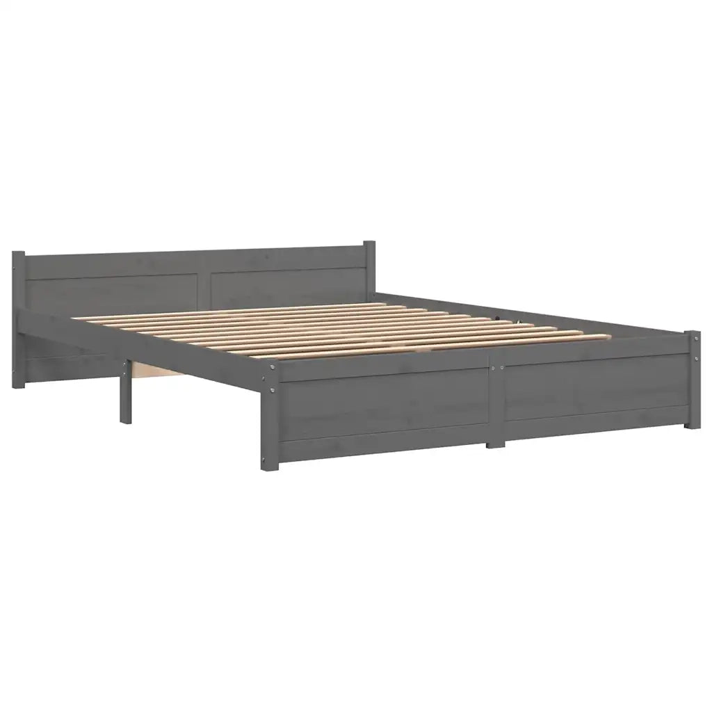 Giroletto Grigio in Legno Massello 135x190 cm Double 815021