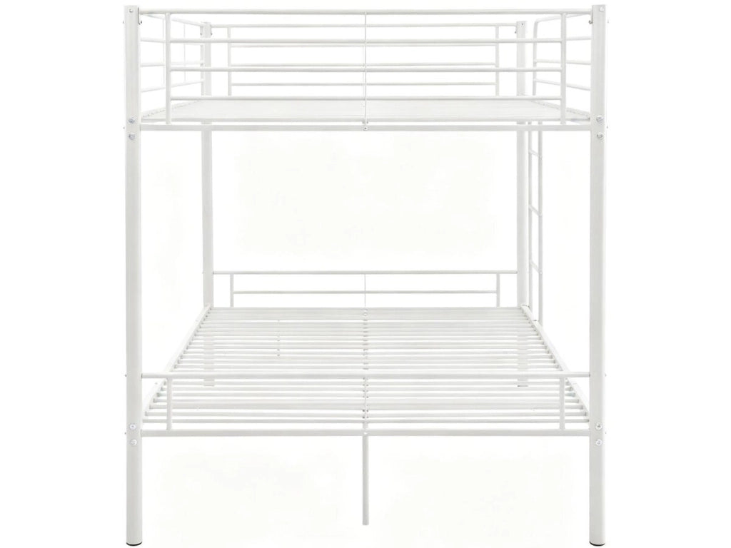 Letto a castello matrimoniale "Adam" con rete a molle - 140 x 190 cm - Bianco