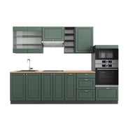 Cucina componibile Fame-Line Verde-oro rustico/Antracite 280 cm, PL Rovere Vicco