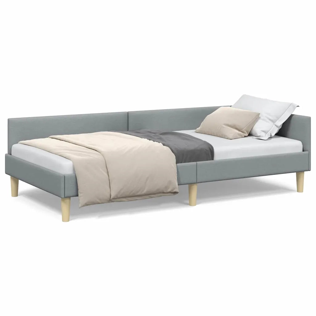 vidaXL Struttura Letto Angolare Altro Grigio chiaro 100 x 200 cm