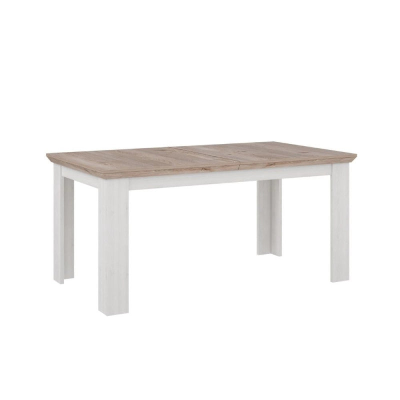 Tavolo allungabile Forma con piano in rovere e struttura bianca