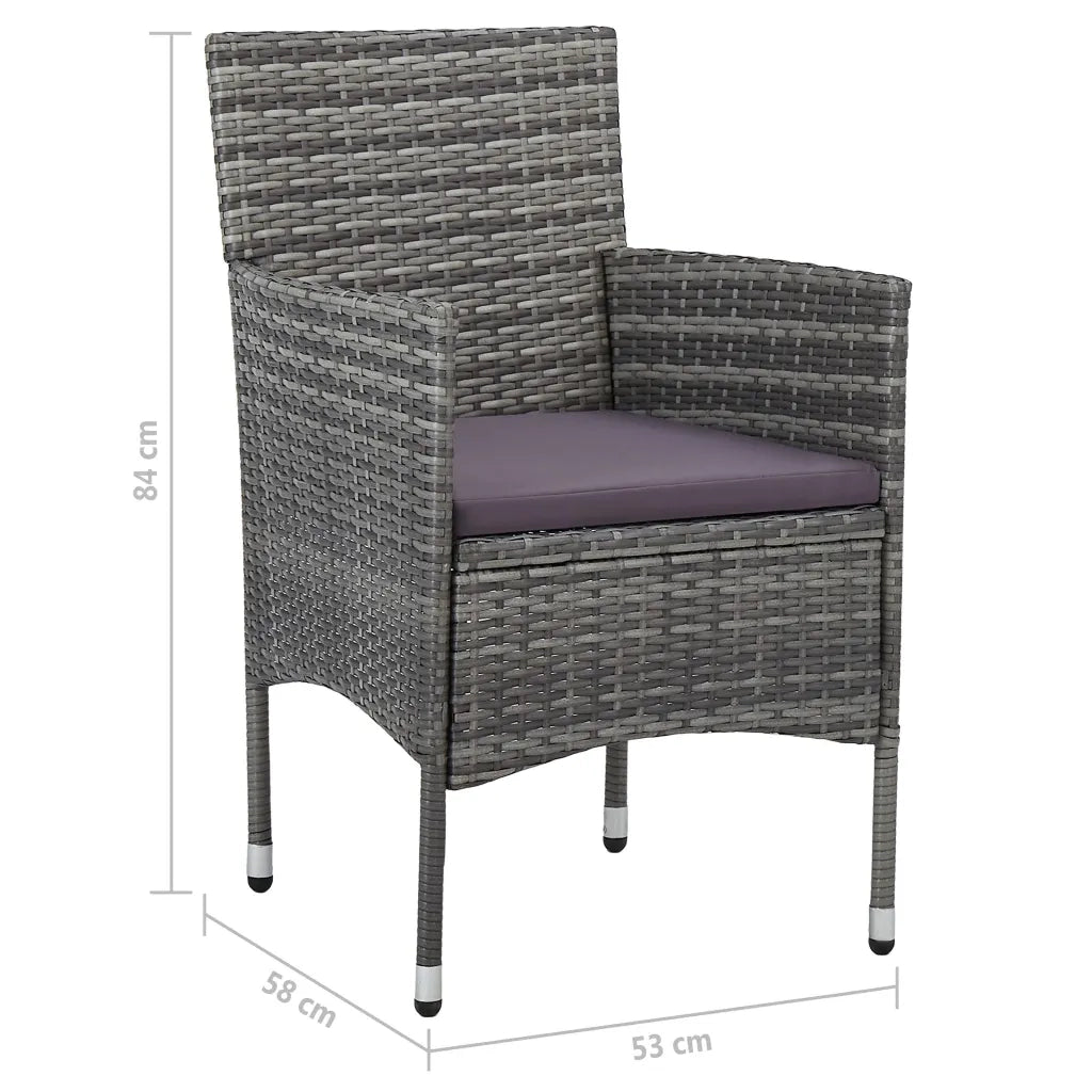 Set Mobili da Pranzo per Giardino 5 pz Grigio 3072112