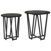 Set tavolini 2 pz | Tavolo laterale Rovere Nero