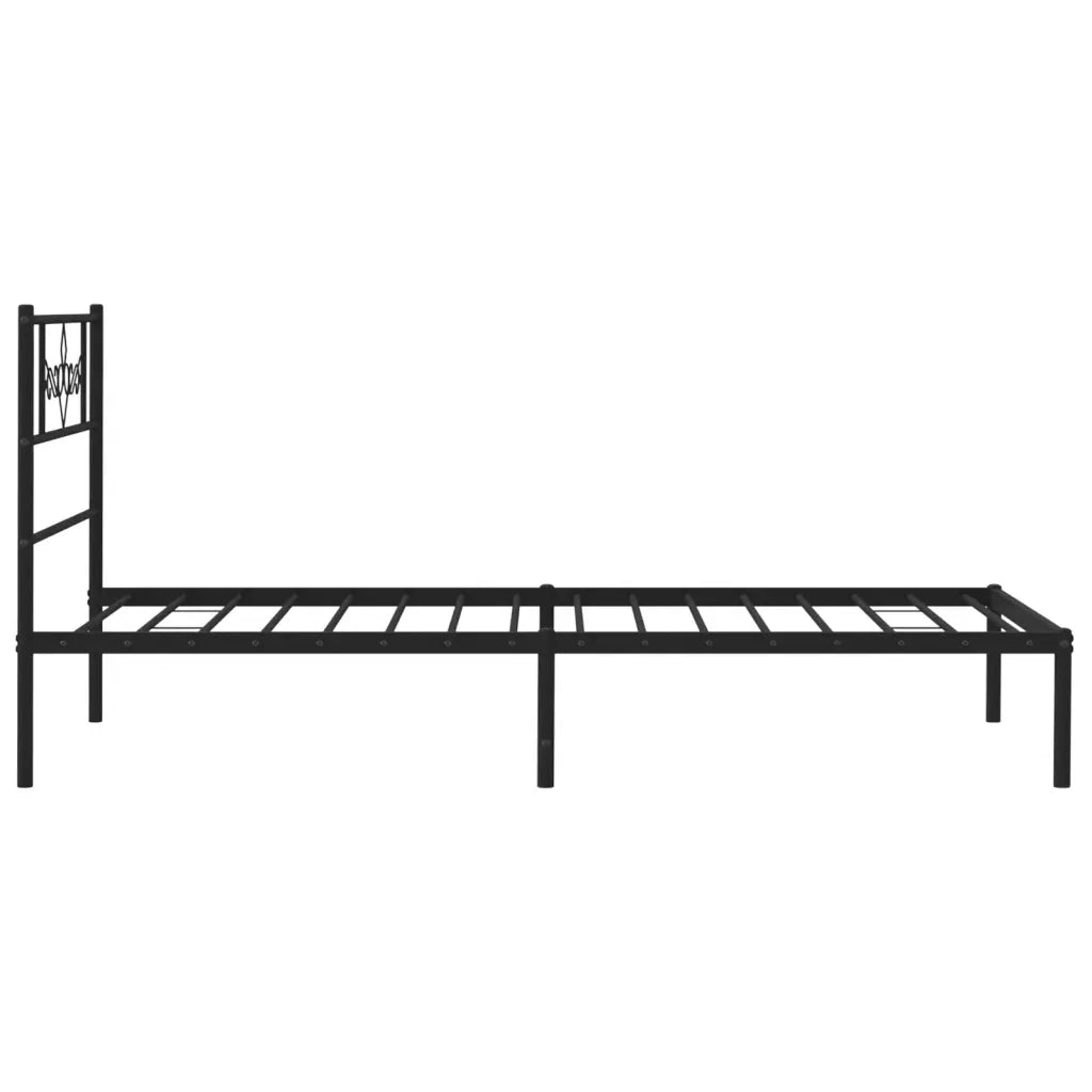 Giroletto con Testiera-Struttura Letto con testiera in Metallo Nero 90x200 cm 224776