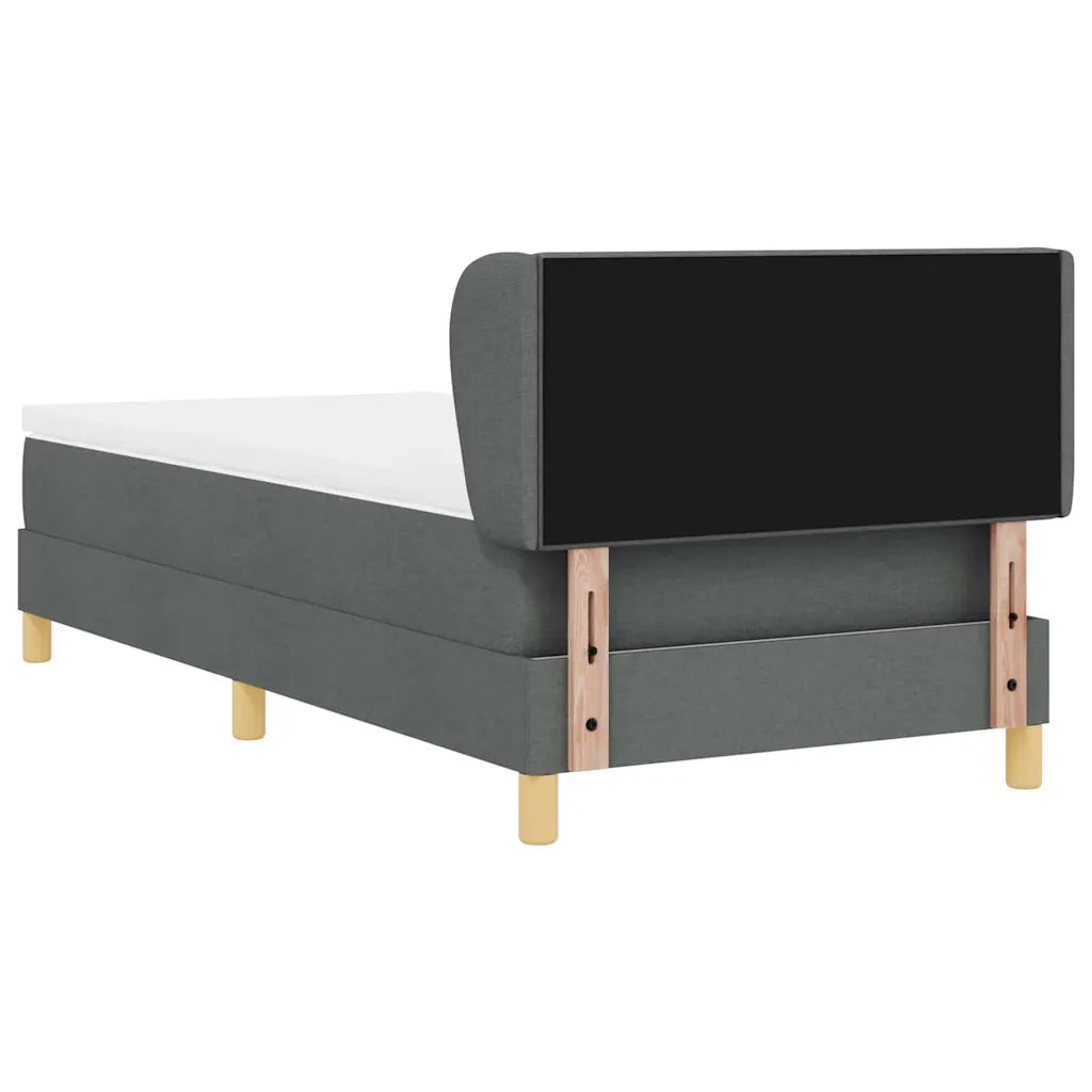 Letto a molle con materasso-Struttura Letto con Materasso Grigio scuro 100 x 200 cm Tessuto 509541