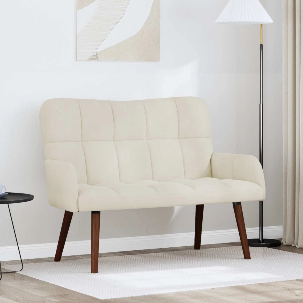 Sofa a Due Posti Crema 115 x 61 x 87 cm Velluto