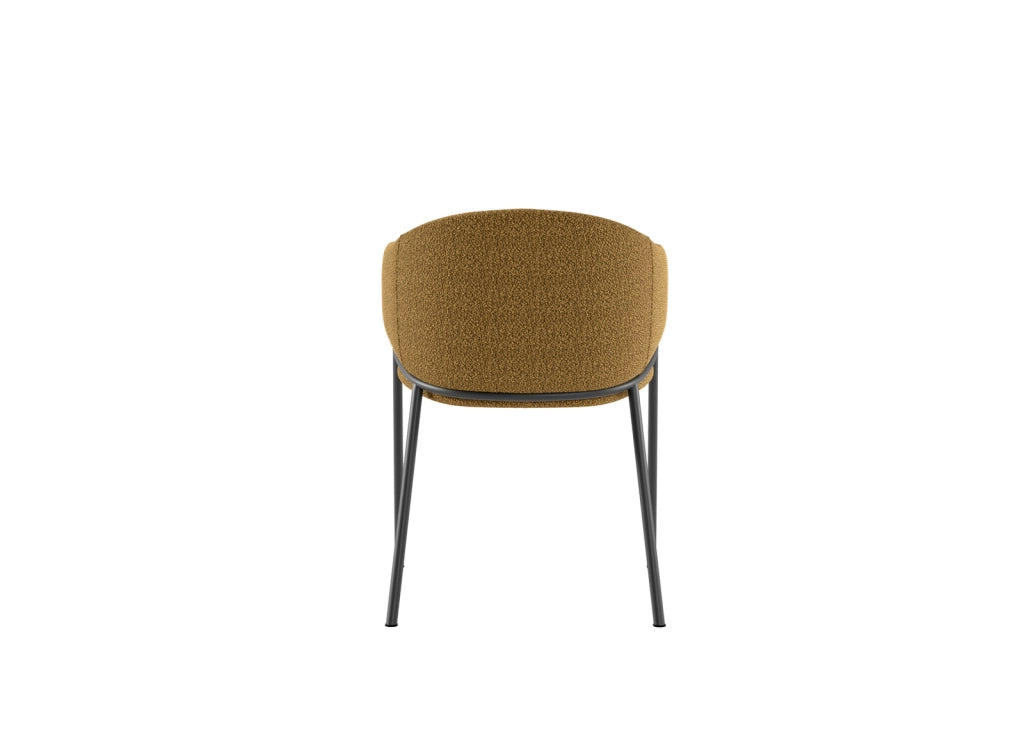 Set 2 Sedie Medea 53x60x78 cm in Tessuto Easy-Clean Bouclé Ocra