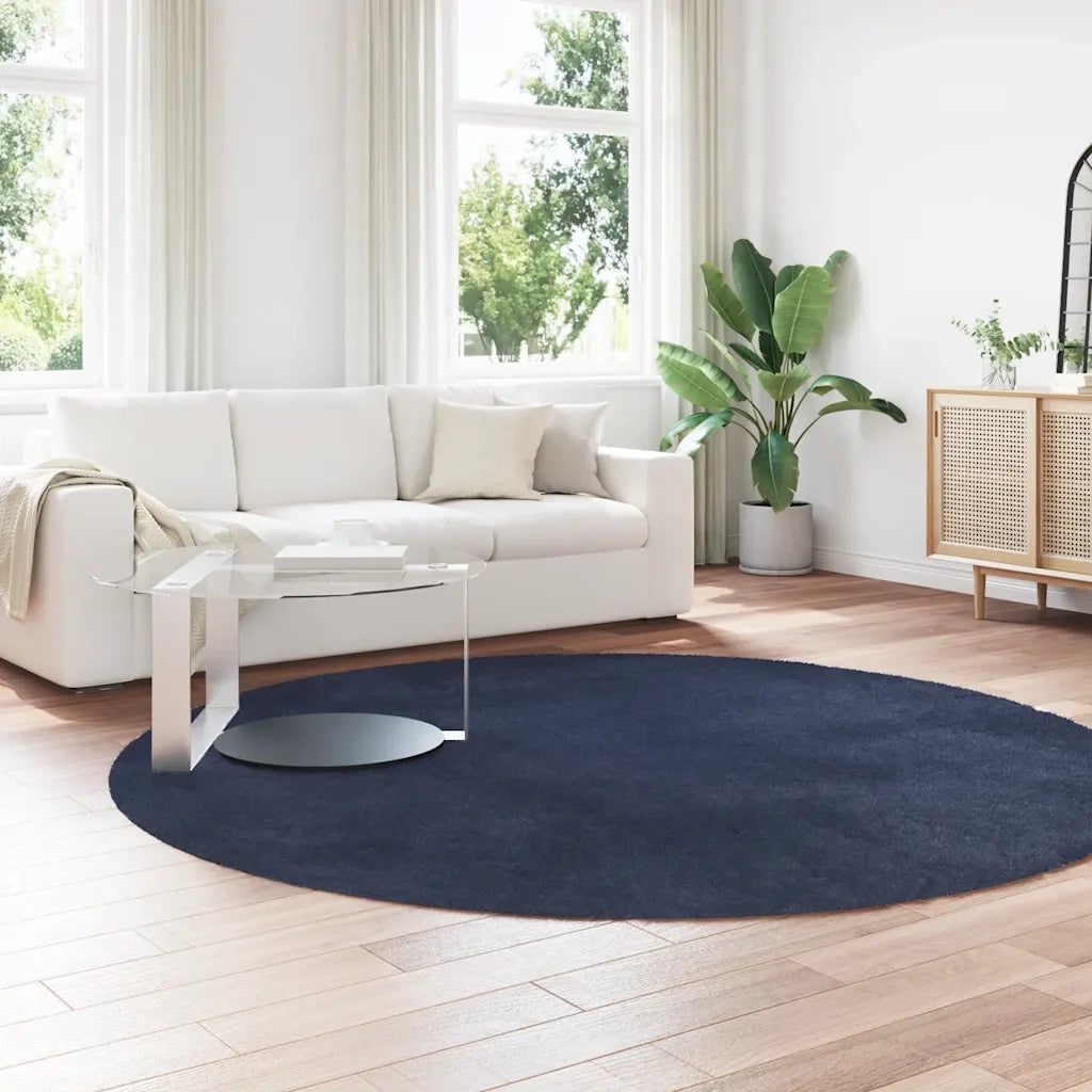 Tappeto del soggiorno | Tappeto Shaggy a Pelo Lungo NAVARRA Blu Marino 240x240 cm