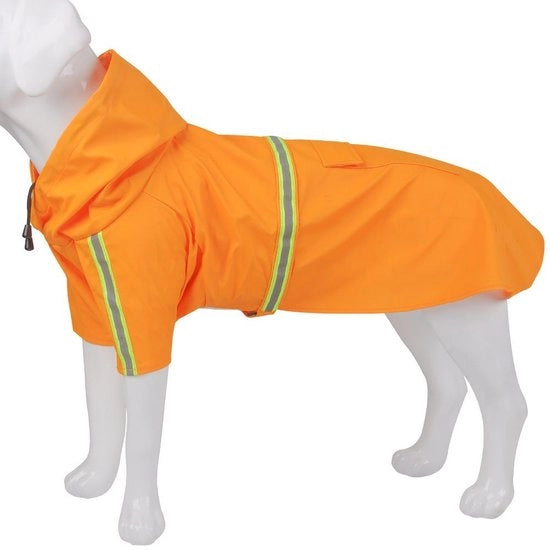 Poncho per cani con riflessione per la pioggia - Colore arancione