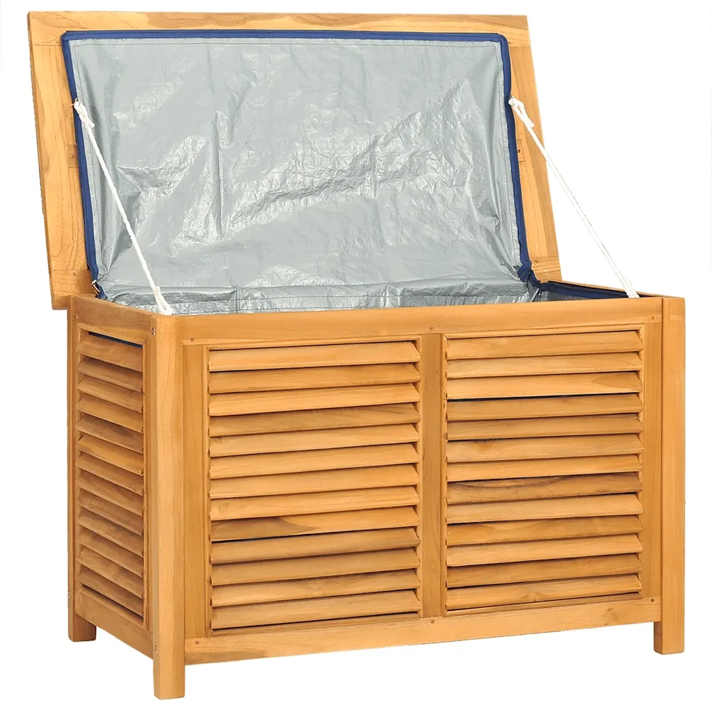 Contenitore Giardino con Borsa 90x50x58cm Legno Massello Teak