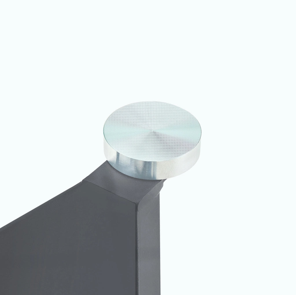 Tavolino da caffè rotondo in vetro e metallo nero Ø 85 cm