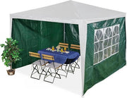 Set di pareti laterali per tenda da giardino - 3 pareti - chiusura con adesivo - impermeabile - PE verde