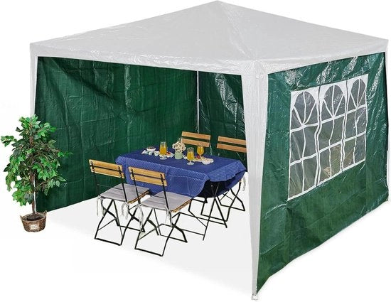 Set di pareti laterali per tenda da giardino - 3 pareti - chiusura con adesivo - impermeabile - PE verde
