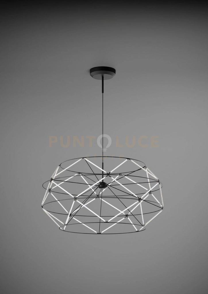 EUCLIDE LAMPADARIO SOSPESO 70M A LED 3000K 5339LM 62W COLORE NERO DIMMERABILE TRIAC