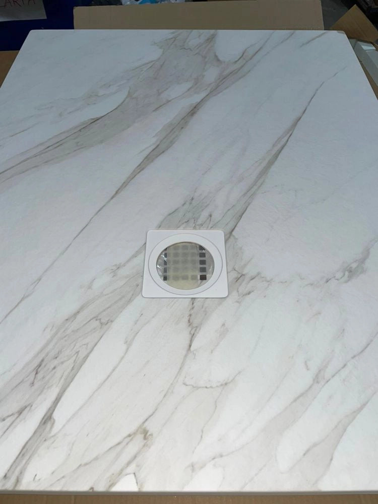 Piatto doccia in pietra SOLIDSTONE alto 2.8cm - MARMO BIANCO - Misura: 70x90 x 2,8h