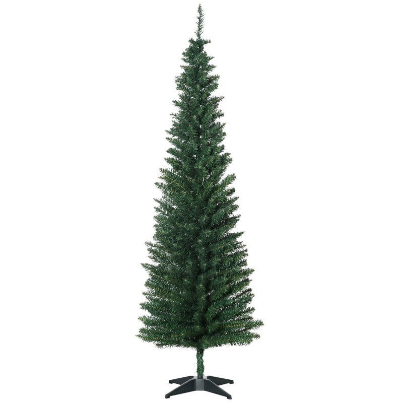 Albero di Natale artificiale 180 cm con 390 rami e supporto pieghevole in plastica verde per decorazioni interne