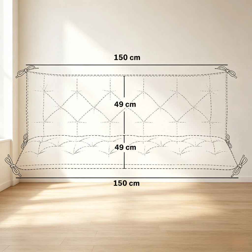 Cuscino per dondolo e panca con schienale alto e imbottitura spessa in cotone poliestere grigio 150 × 98 × 8 cm