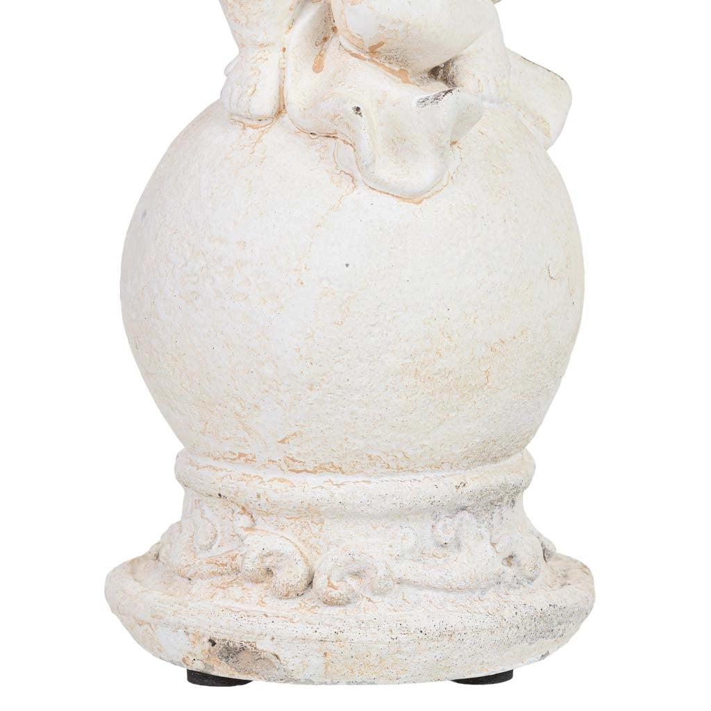 Figura decorativa a forma di angelo in magnesio bianco, 12x12x25h cm
