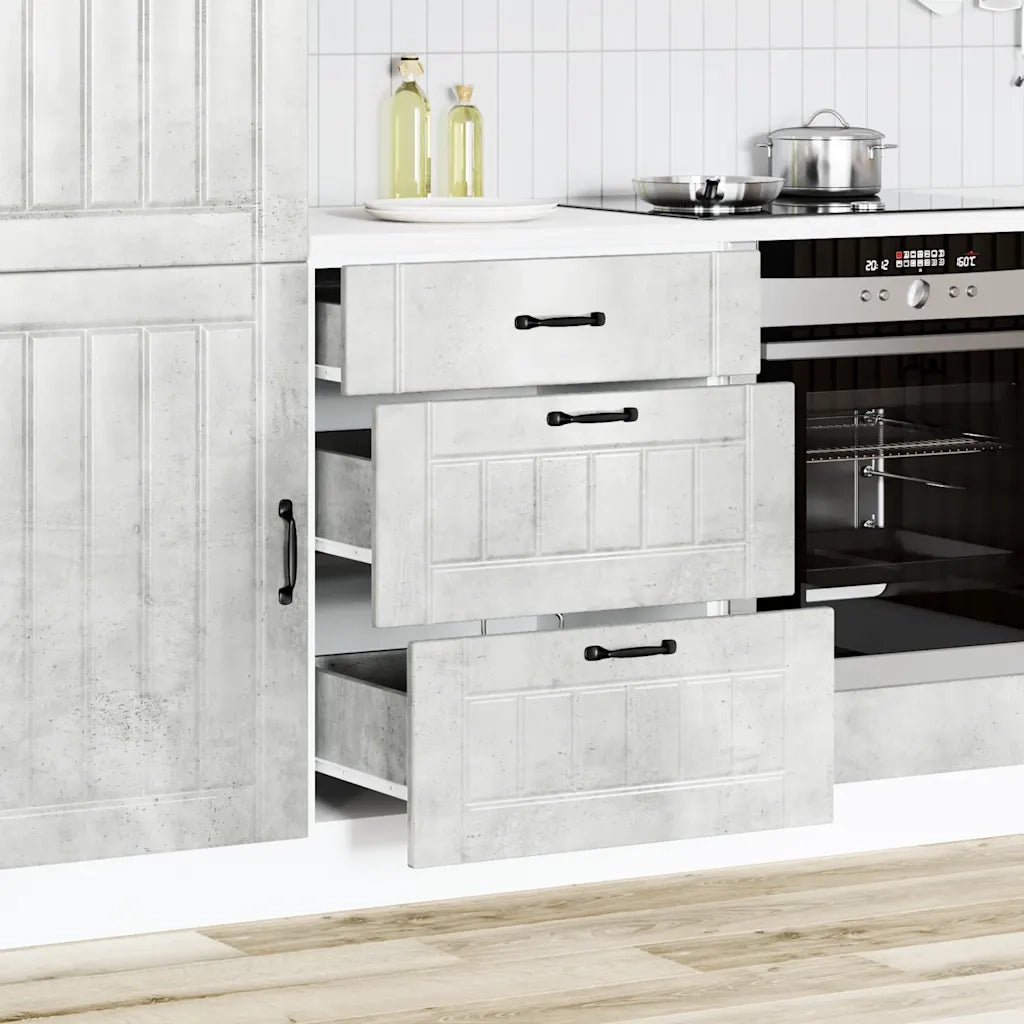 vidaXL Base da Cucina Lucca Grigio Cemento in Legno Multistrato