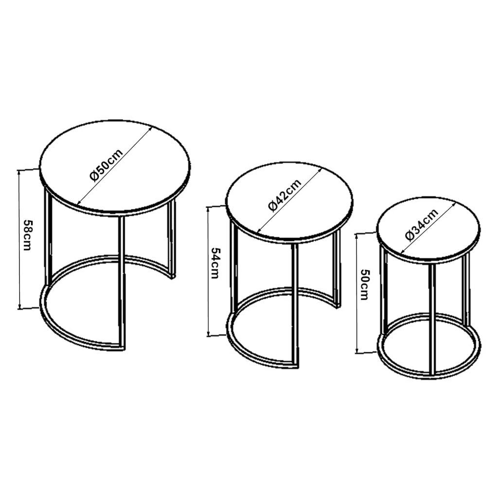 Set di 3 tavolini rotondi impilabili in vetro fumé 03_0010632