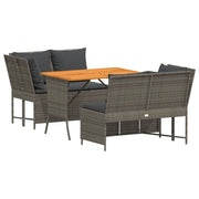 Set Divani da Giardino 3 pz | Set Salotto da Giardino con Cuscini Grigio in Polyrattan