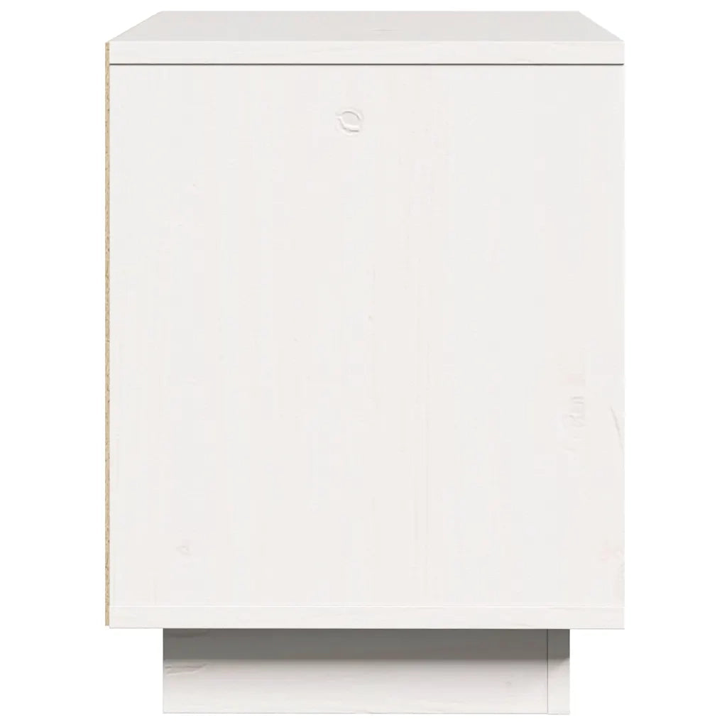 Comodino Bianco 40x30x40 cm in Legno Massello di Pino cod mxl 30775