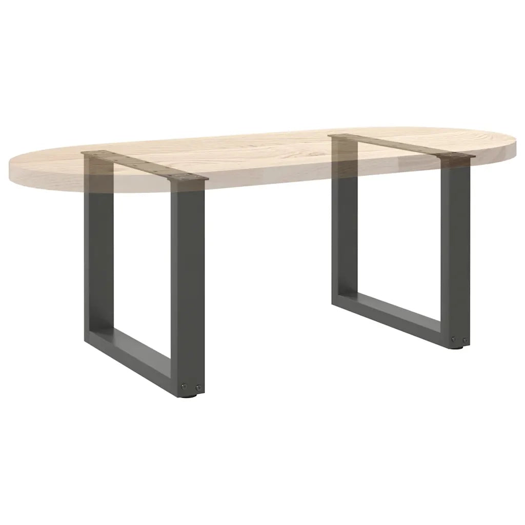 vidaXL Gambe per Tavolino da Caffè a Forma di U 2 pz Antracite 50x(42-43) cm Acciaio