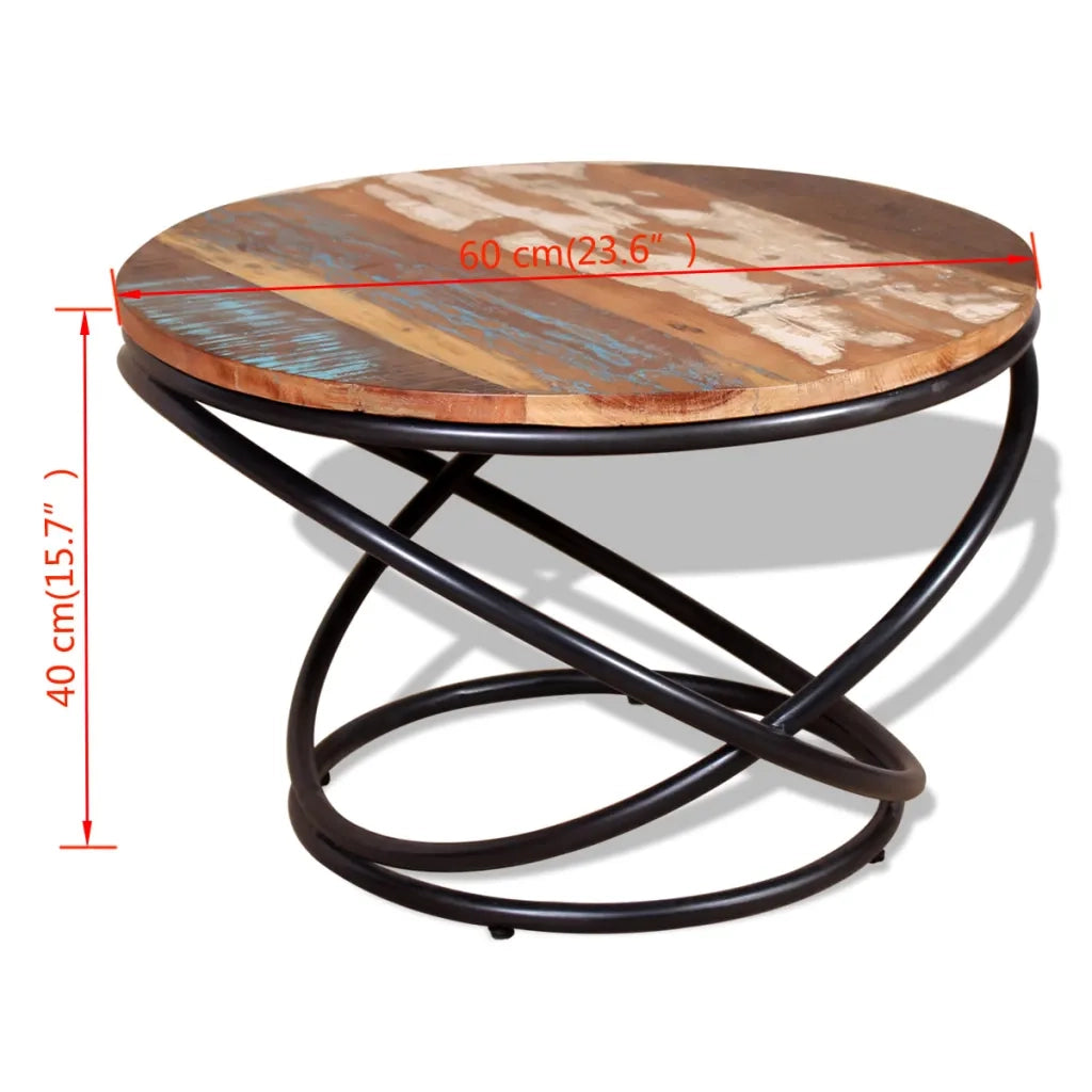 Tavolino da Salotto in Legno Massello di Recupero 60x60x40 cm 244015