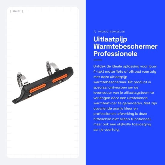 Uscita di Scarico Hitteschild - Termoisolatore per Motocicli a 4 Tempi - ATV/UTV - Differenziale di Scarico Isolante - Incluso Attacco/Compensatore/Parafuoco - Buona Afflusso di Calore