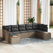Set Divano da Giardino con cuscino 7 pcs Grigio polyrattan