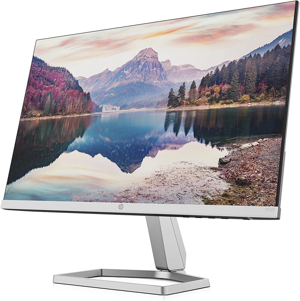 M22f FHD Monitor, Schermo da 21,5 Pollici Full HD, Risoluzione 1920 x 1080 Pixel con Tecnologia IPS ed EyeSafe, Micro-Edge, Antiriflesso, Tempo di Risposta 5 ms, HDMI 1.4 e VGA, Argento