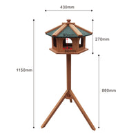 Toboli Mangiatoia per uccelli selvatici con supporto in legno di abete 115cm Resistente Con finestre