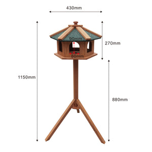 Toboli Mangiatoia per uccelli selvatici con supporto in legno di abete 115cm Resistente Con finestre