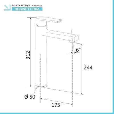 Set miscelatori lavabo alto e bidet cromato Mariani serie Artic