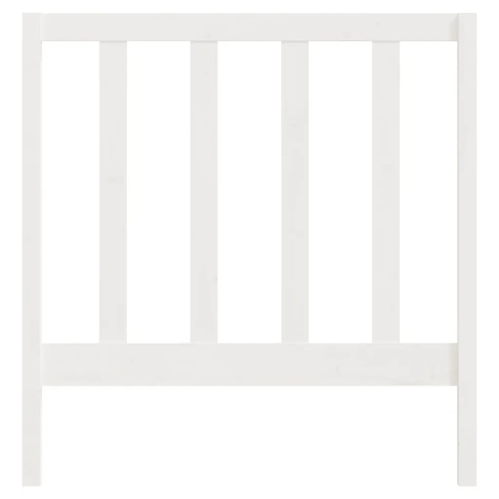 Testiera per Letto Bianca 95x4x100 cm in Legno Massello di Pino 822238