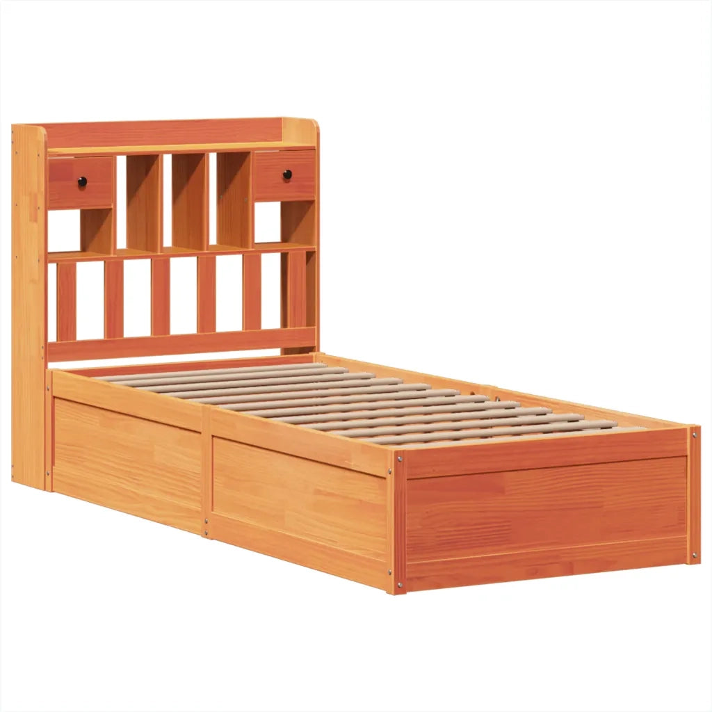 Letto singolo | Letto per adulti | Giroletto senza Materasso Marrone Cera 100x200 cm Legno di Pino