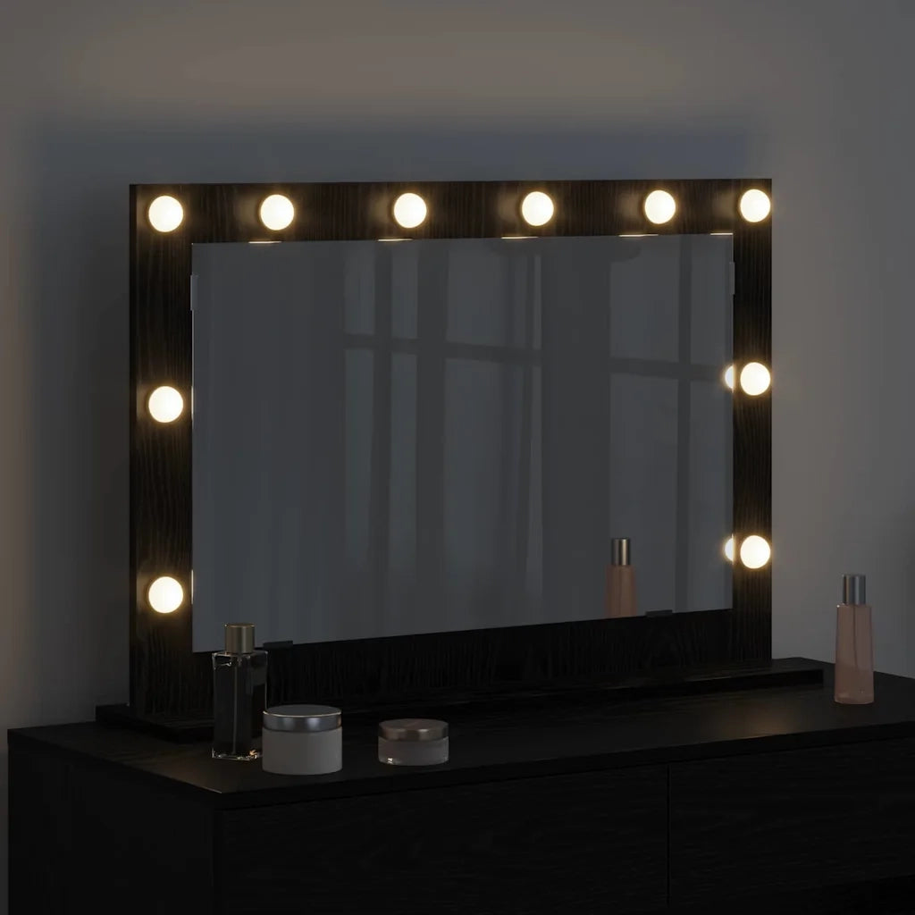 Specchio da Vanit¨¤-Specchio da Trucco Rovere Nero 80 x 15 x 18 cm