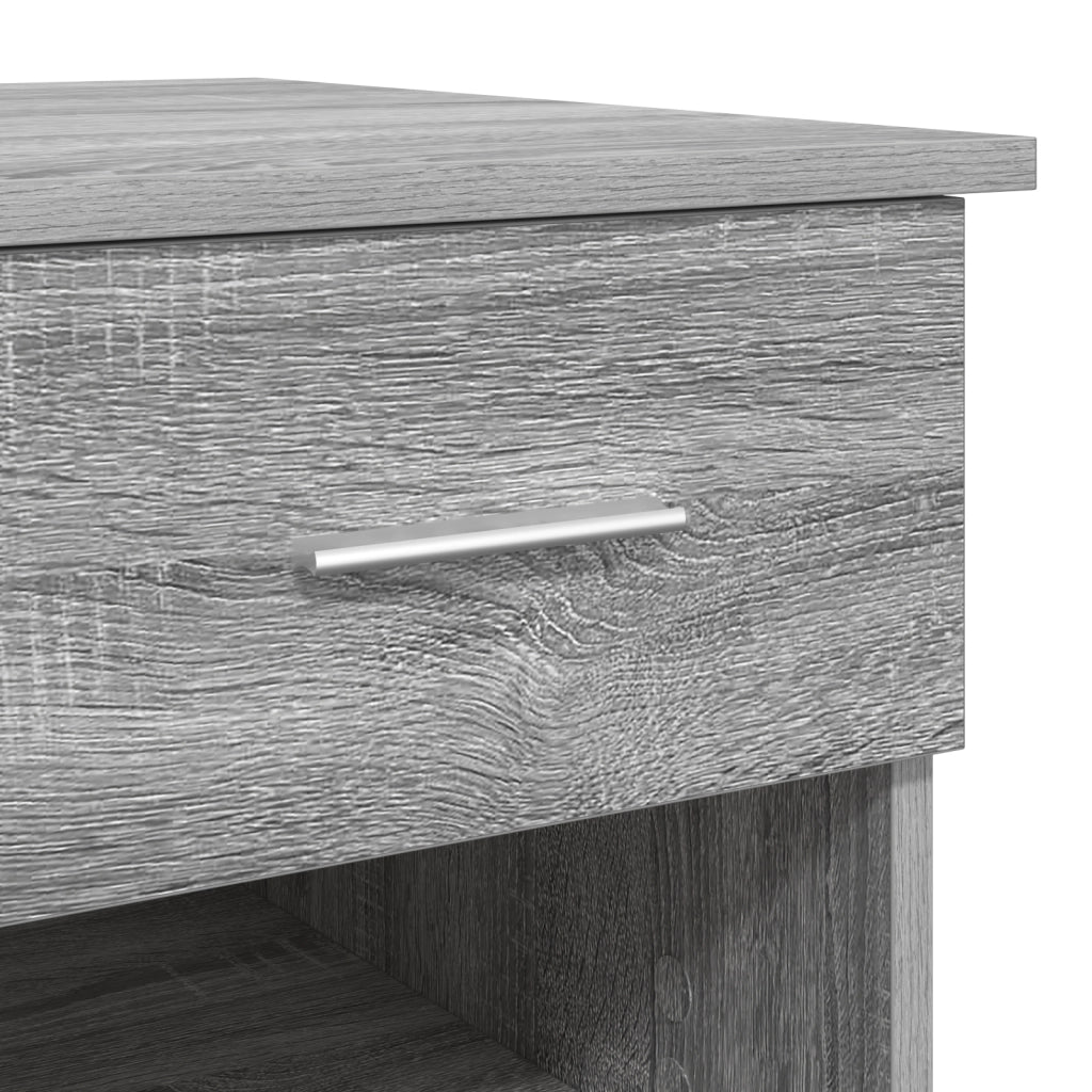 Scrivania con spazio di archiviazione Grigio Sonoma 90x49.5x75 cm Legno ingegnerizzato