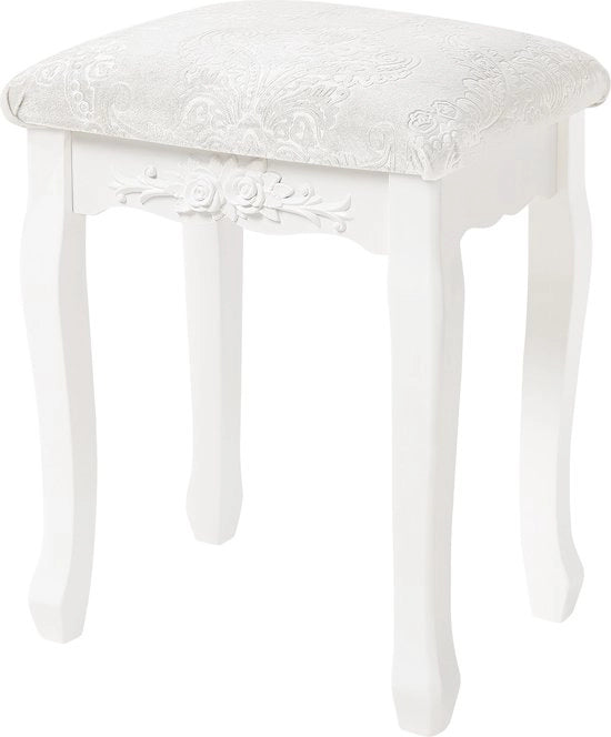 Sedia per tavolo da trucco - Sedile, Sedia di servizio, Sedia per trucco - Solida, Stilosa - MDF/Plastica - 37x29x48 - Bianca